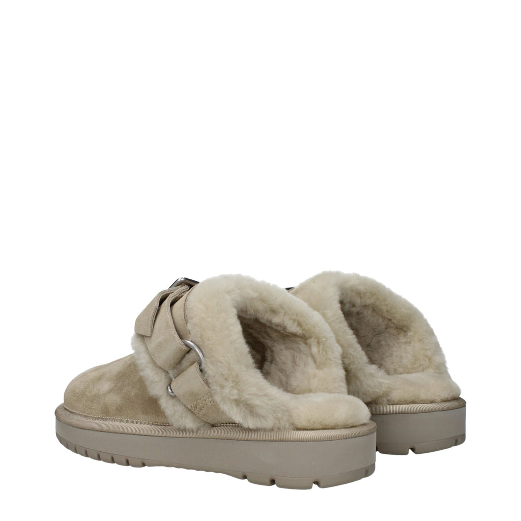 Burberry Green Leather Slippers Burberry