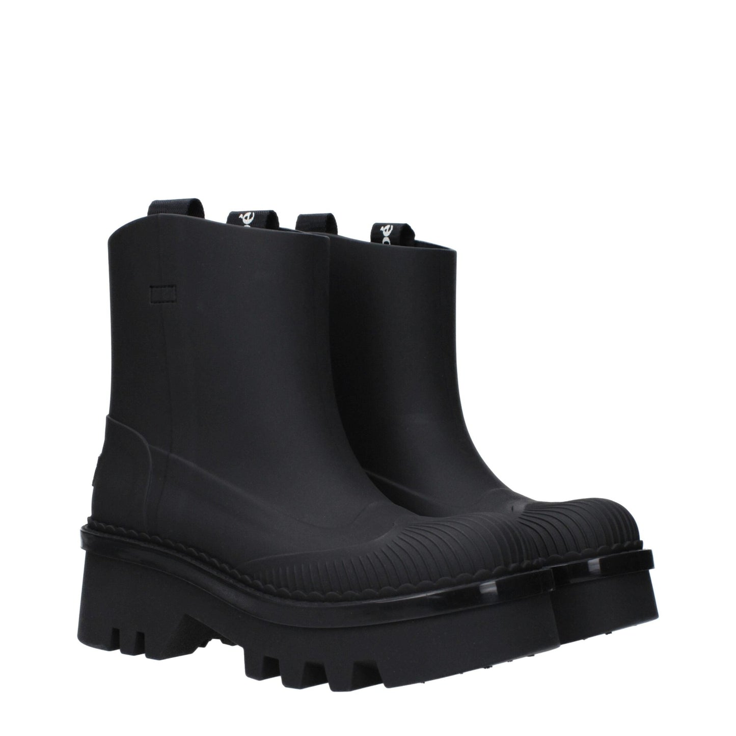 Chloé Black Cotton Ankle Boots Chloé