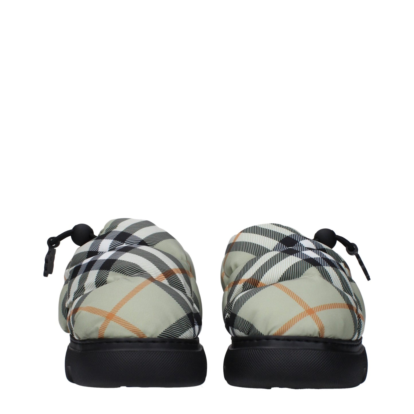 Burberry Green Fabric Slip-On Loafers Burberry