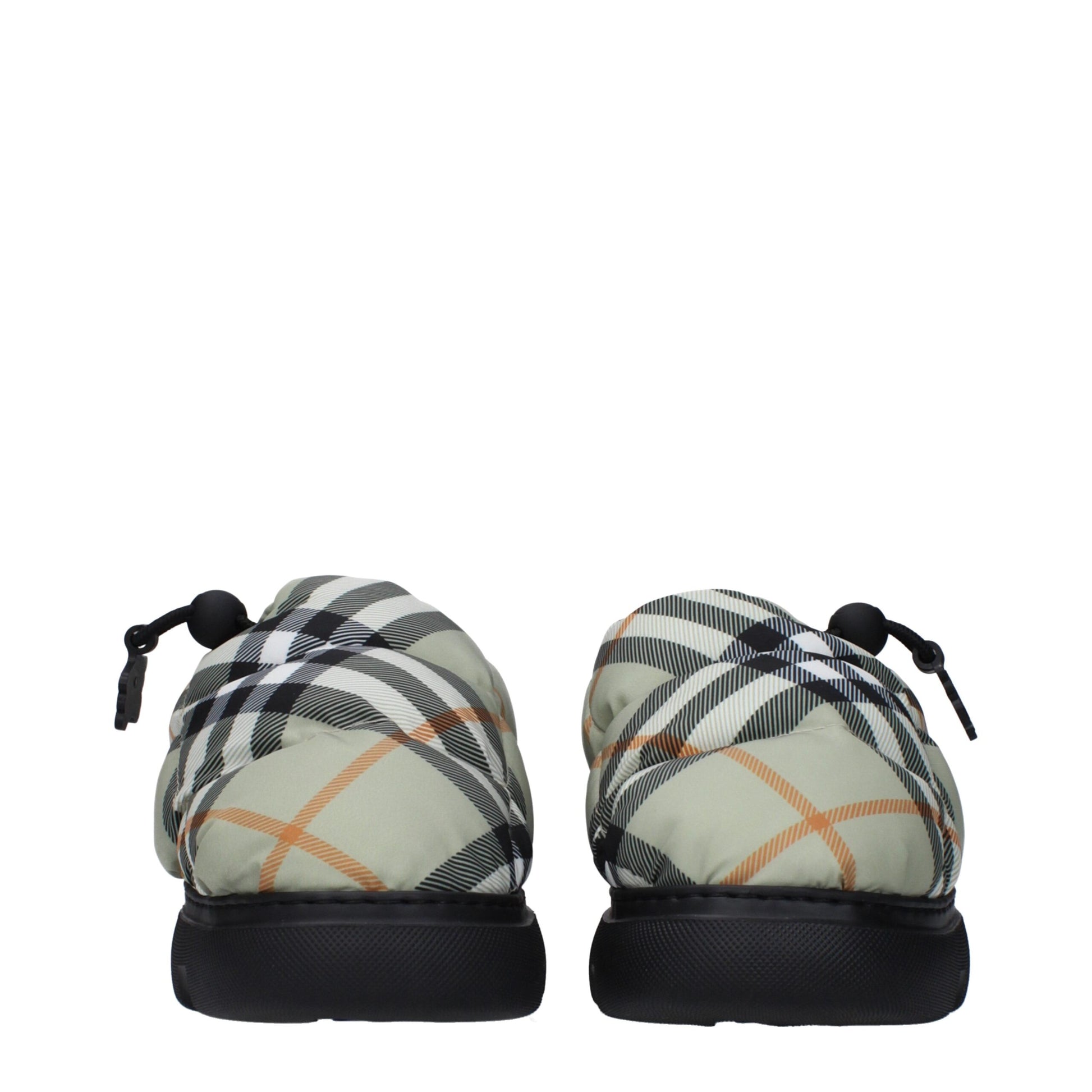 Burberry Green Fabric Slip-On Loafers Burberry