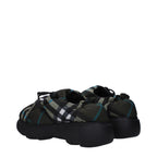 Burberry Green Fabric Slip-On Loafers Burberry