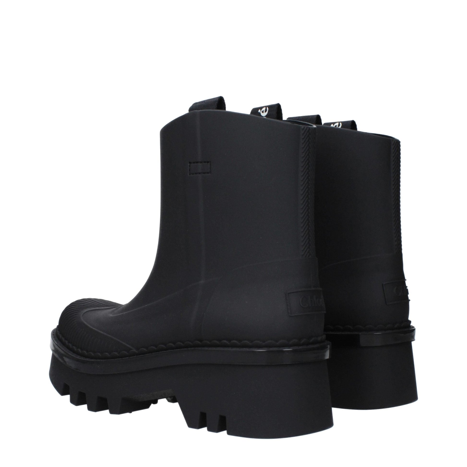 Chloé Black Cotton Ankle Boots Chloé
