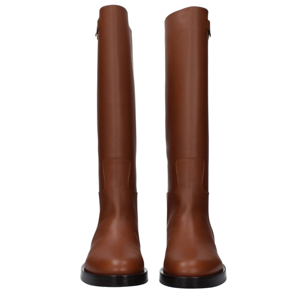 Valentino Garavani Brown Leather Boots Valentino Garavani