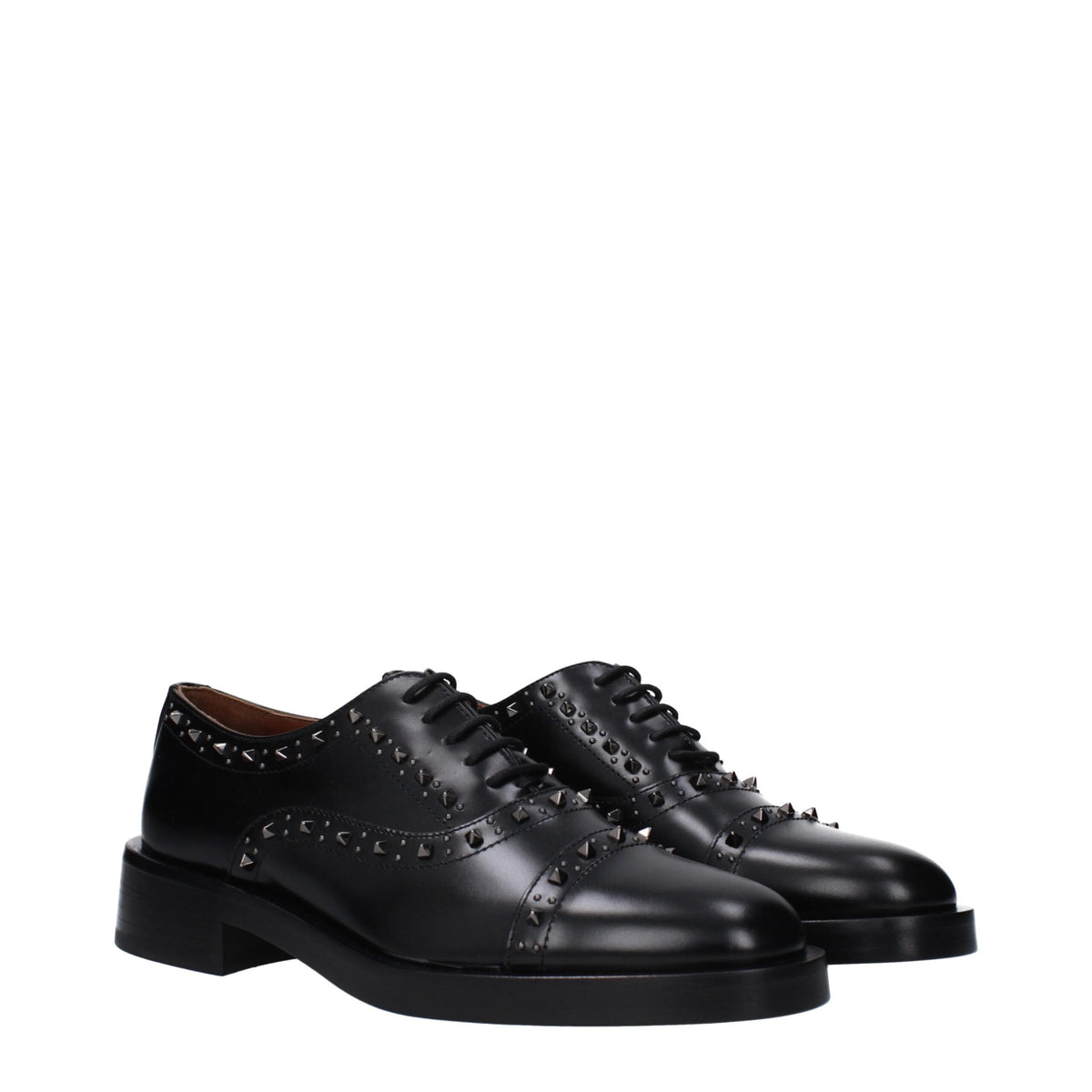 Valentino Garavani Black Leather Oxfords And Derbies Valentino Garavani