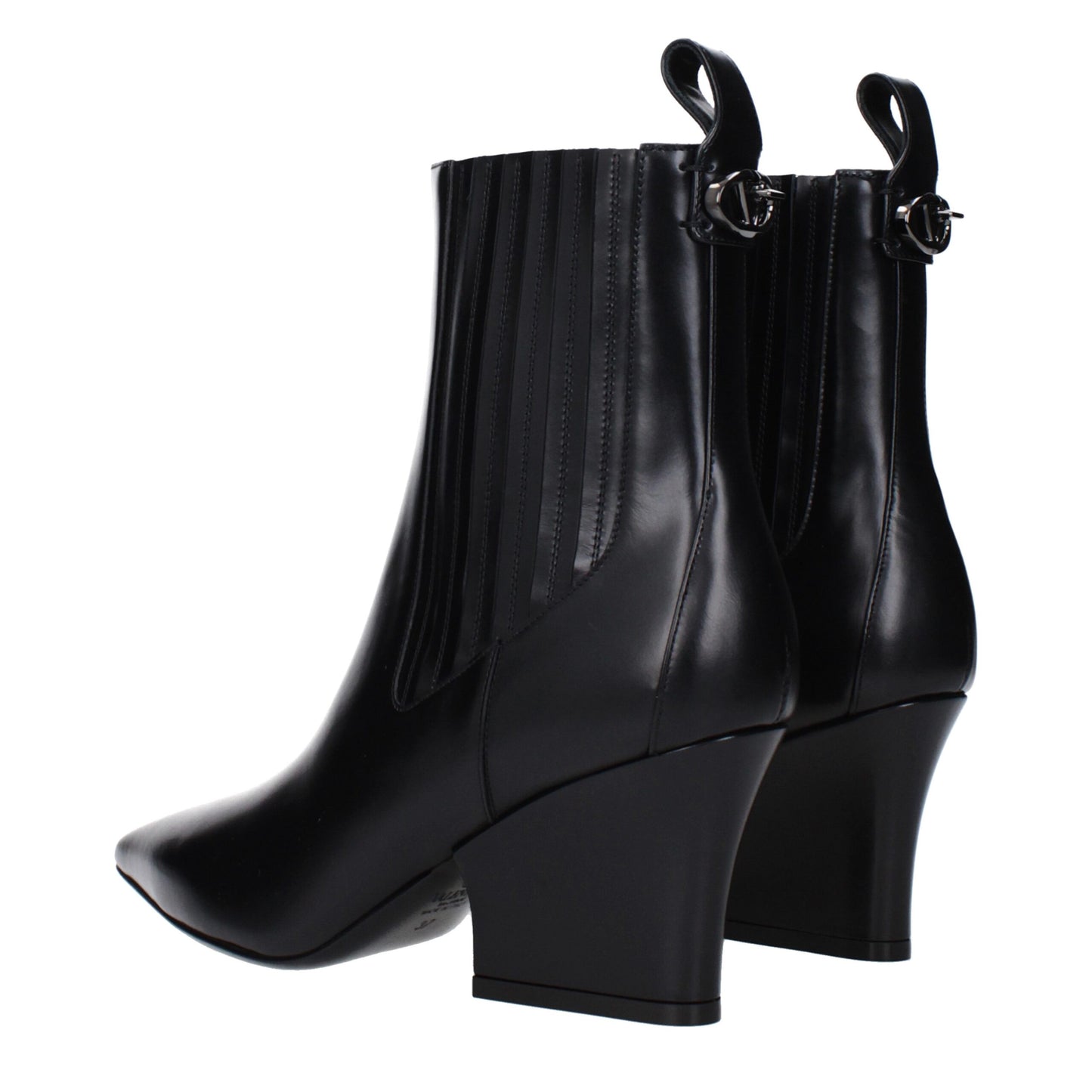 Valentino Garavani Black Leather Ankle Boots Valentino Garavani
