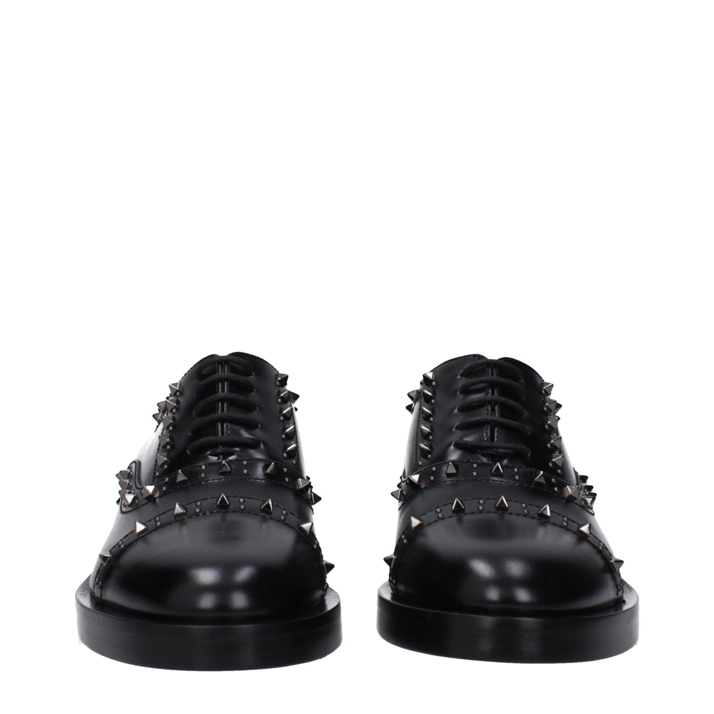 Valentino Garavani Black Leather Oxfords And Derbies Valentino Garavani