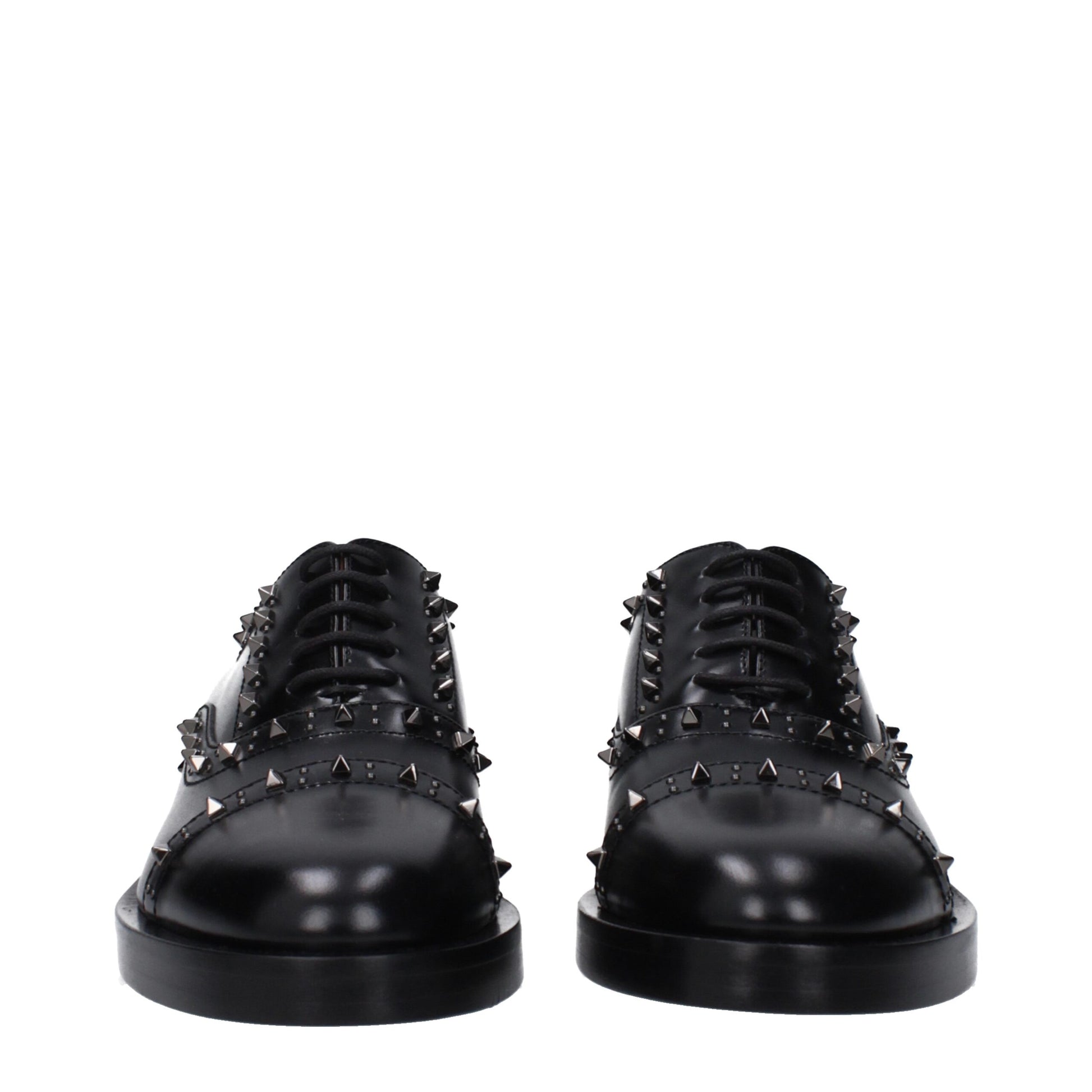 Valentino Garavani Black Leather Oxfords And Derbies Valentino Garavani