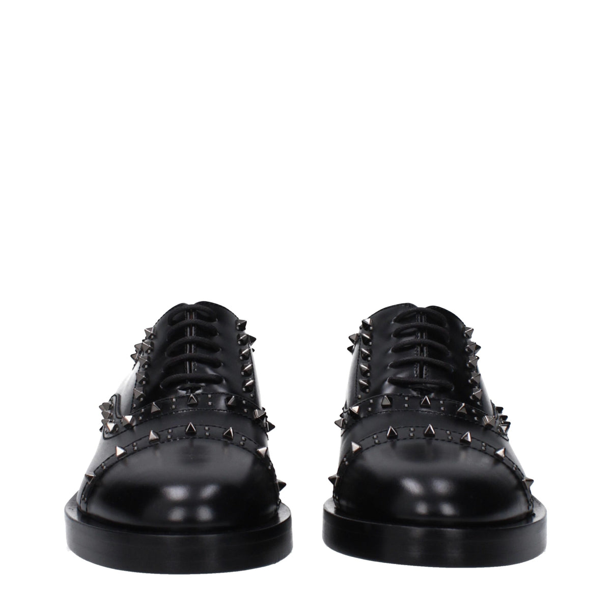 Valentino Garavani Black Leather Oxfords And Derbies Valentino Garavani