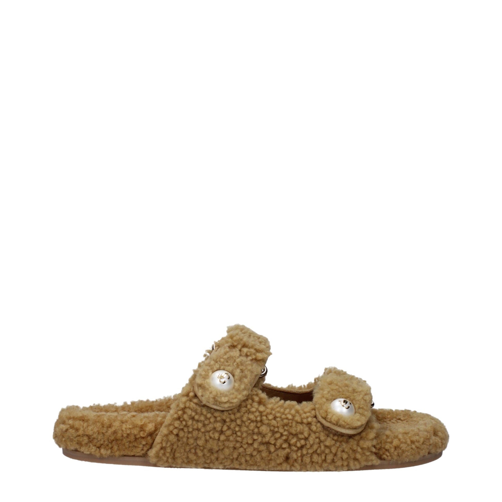 Jimmy Choo Brown Fabric Slippers Jimmy Choo
