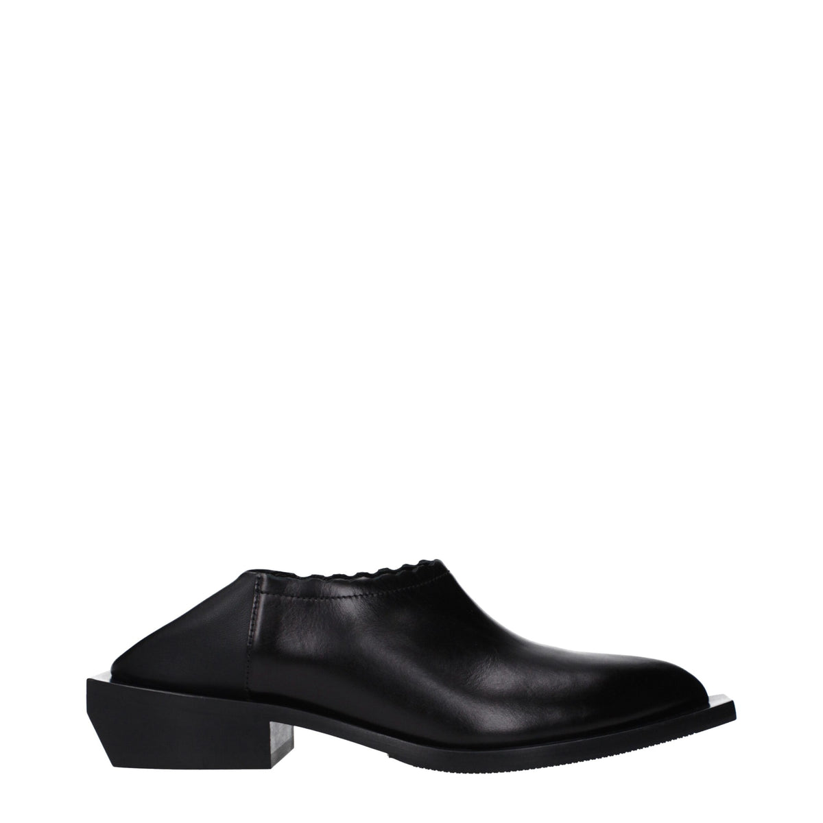 Moschino Black Leather Mules Moschino