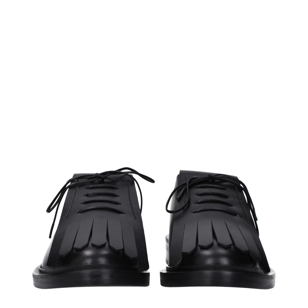 Max Mara Black Leather Oxfords And Derbies Max Mara