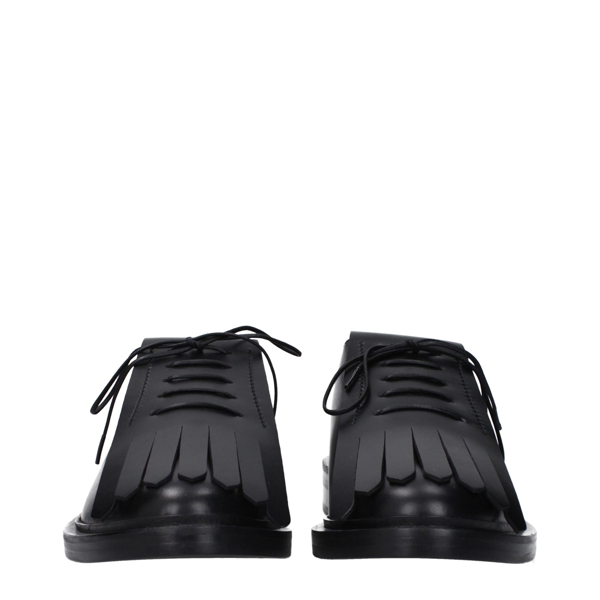 Max Mara Black Leather Oxfords And Derbies Max Mara