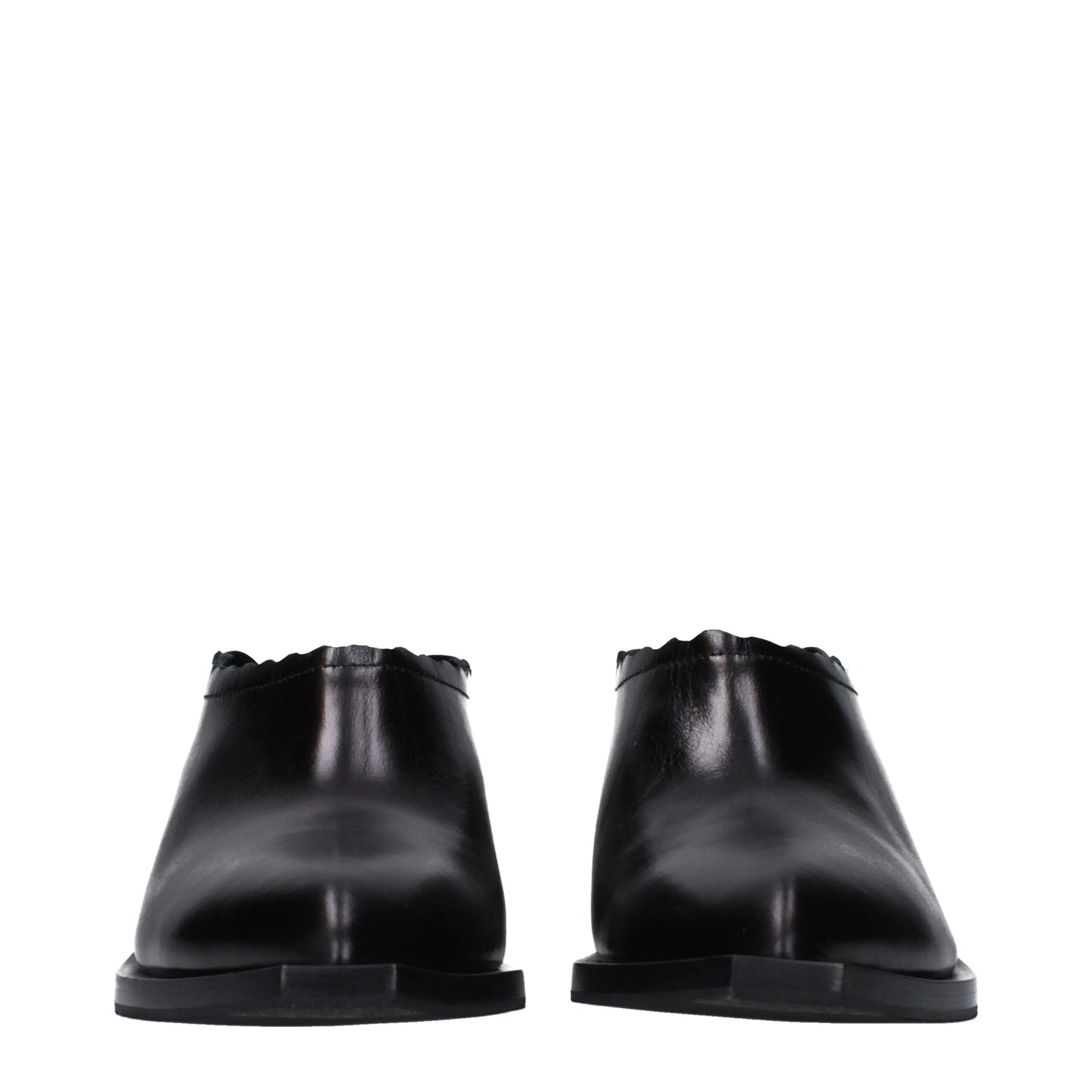 Moschino Black Leather Mules Moschino