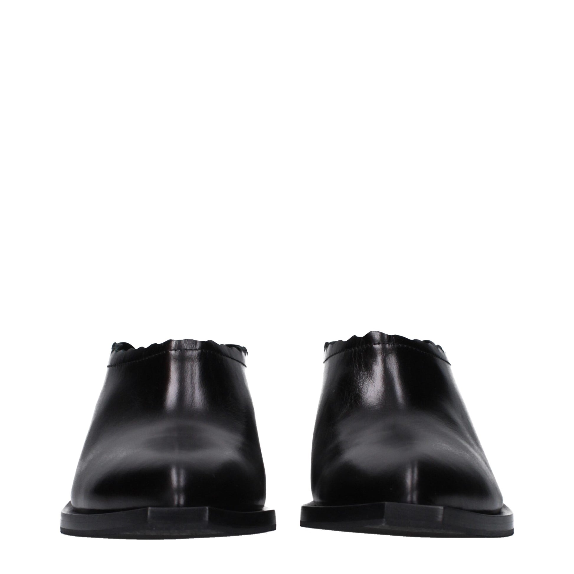 Moschino Black Leather Mules Moschino