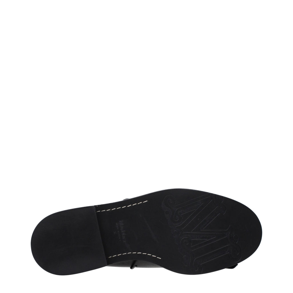 Max Mara Black Leather Oxfords And Derbies Max Mara