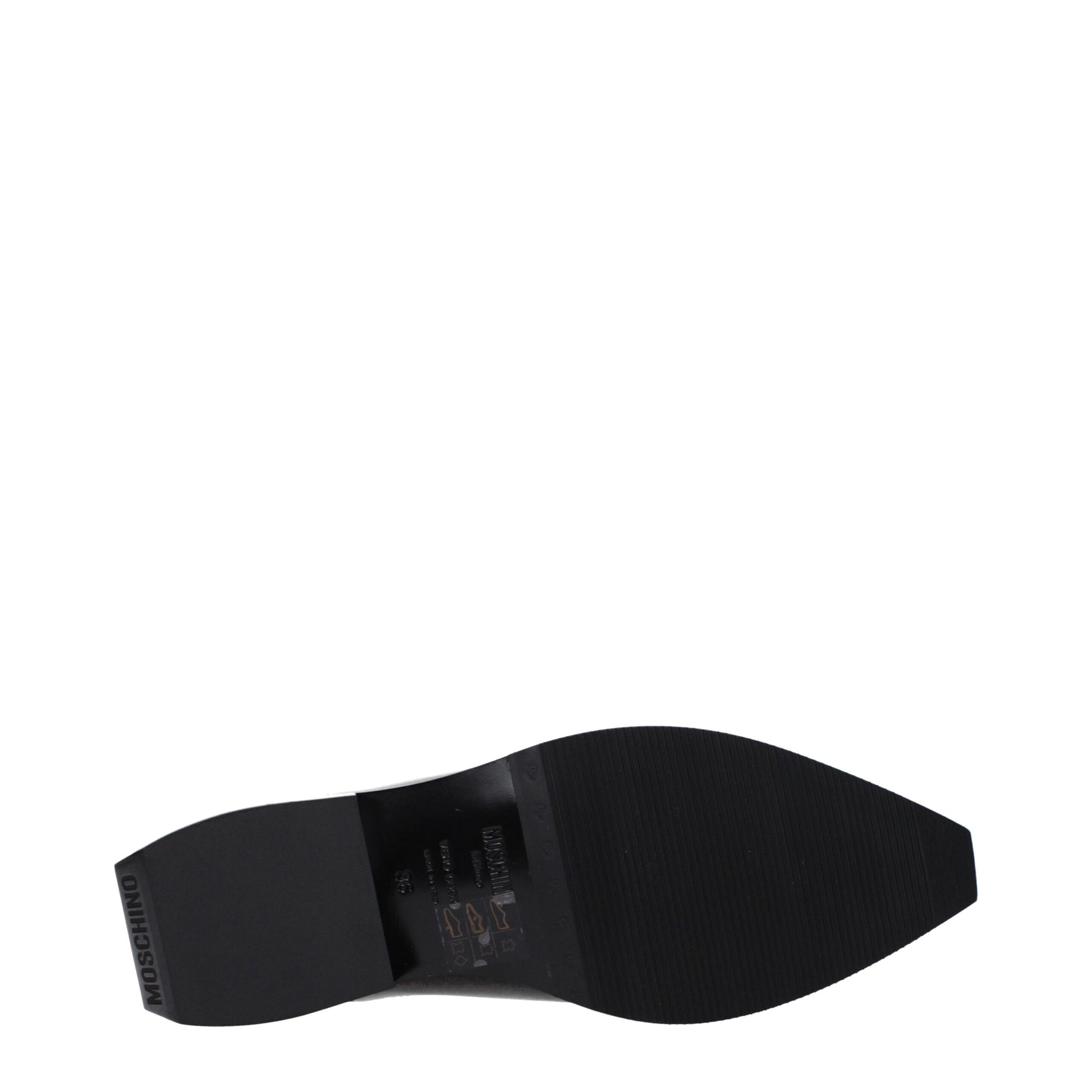 Moschino Black Leather Mules Moschino