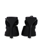 The Attico Black Leather Stiletto Heel Sandals The Attico