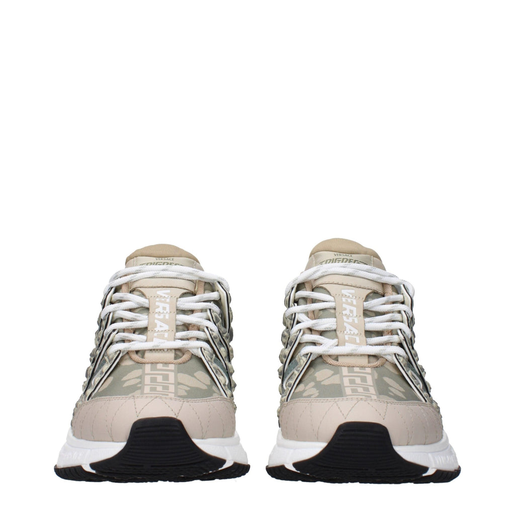 Versace Green Fabric Low Top Sneakers Versace