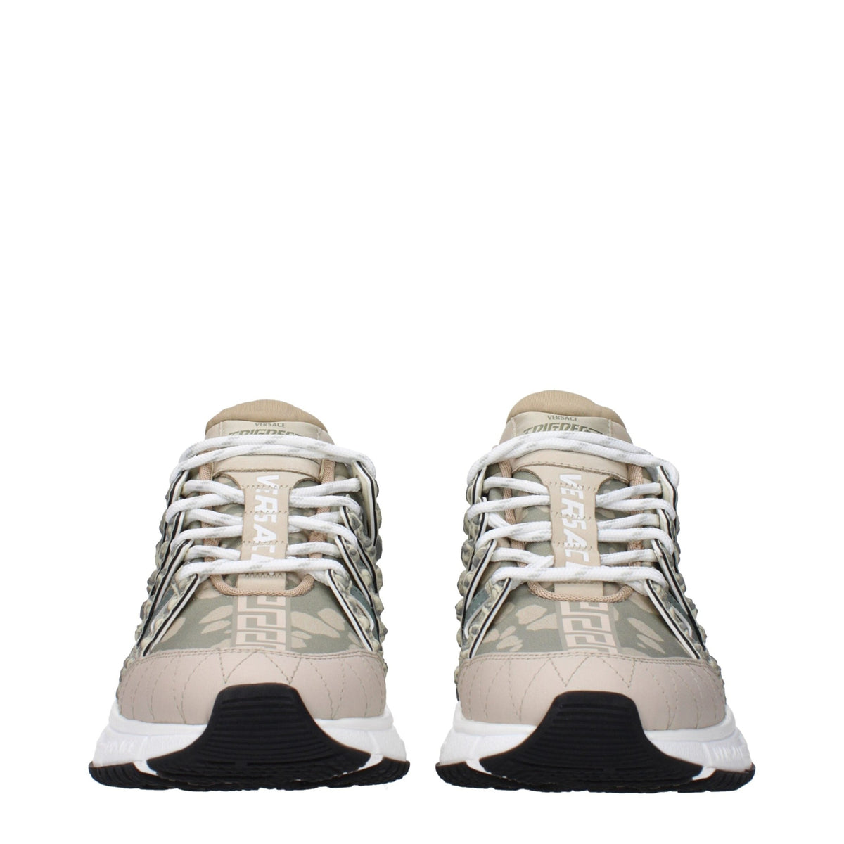 Versace Green Fabric Low Top Sneakers Versace