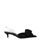 Versace Black Satin Flat Sandals Versace