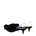 Versace Black Satin Flat Sandals Versace