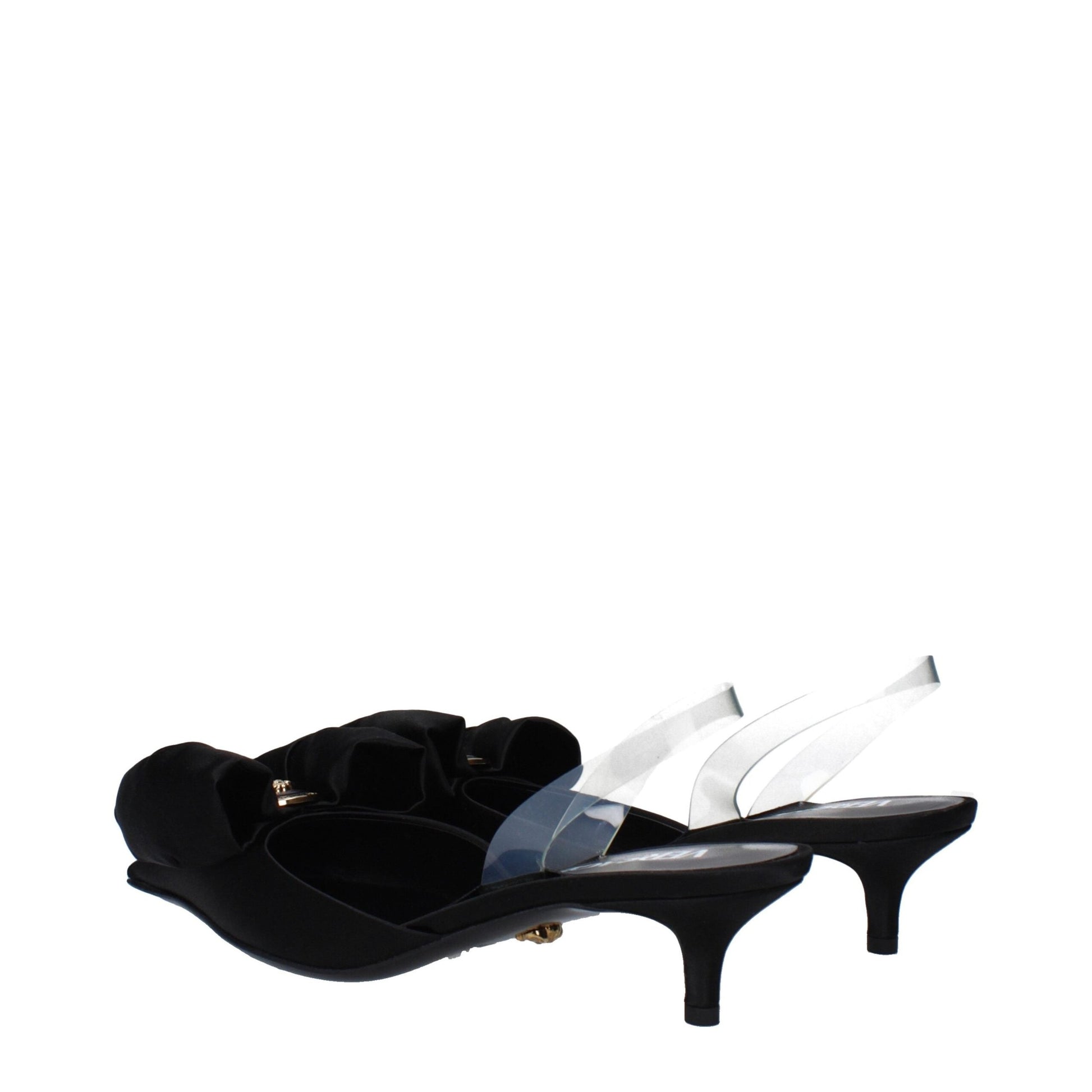 Versace Black Satin Flat Sandals Versace