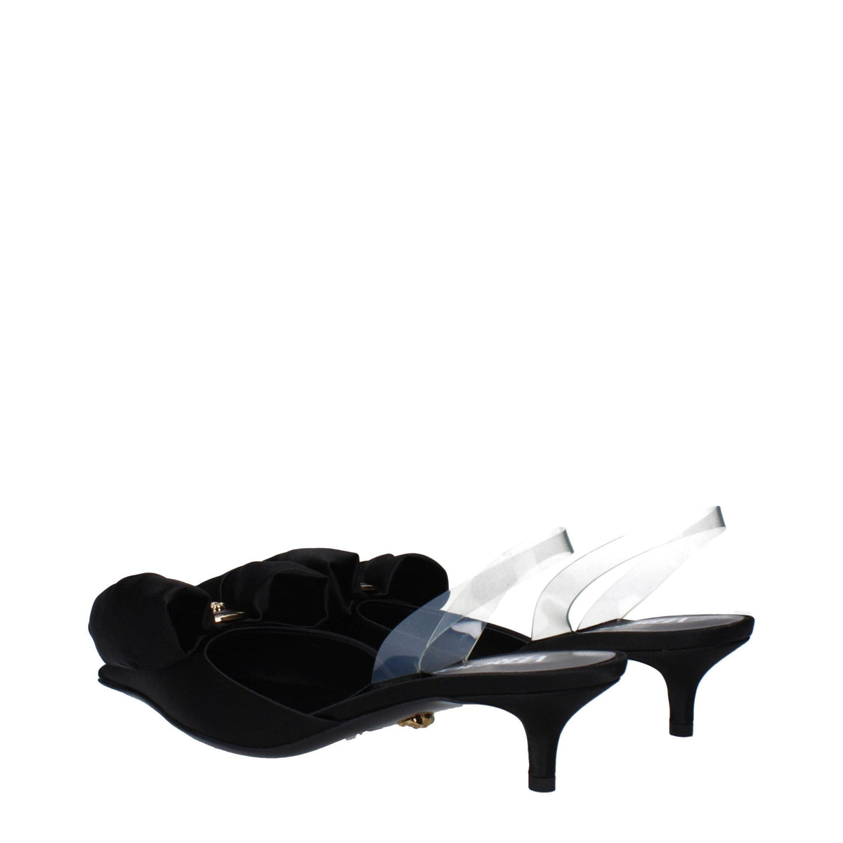 Versace Black Satin Flat Sandals Versace