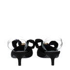 Versace Black Satin Flat Sandals Versace