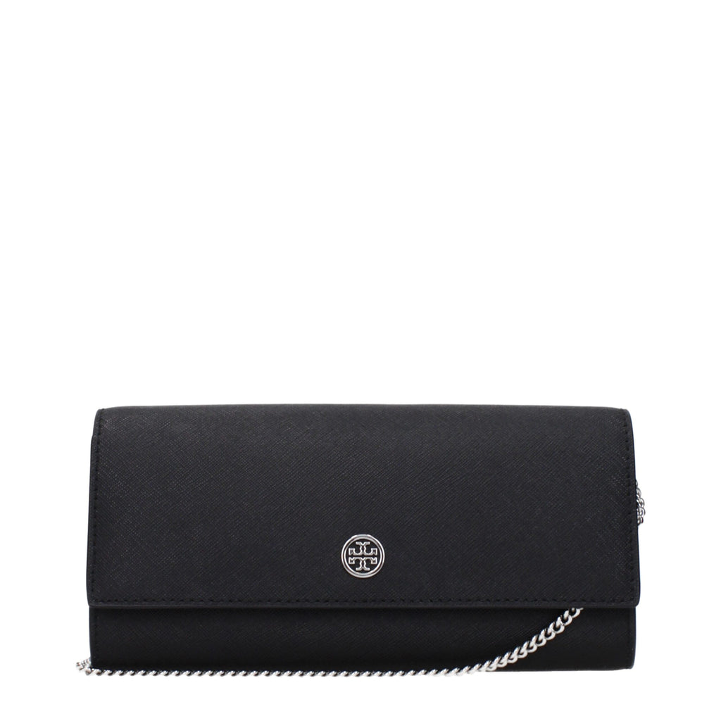 Tory Burch Black Leather Clutch Bag - Eljoys Fashion 