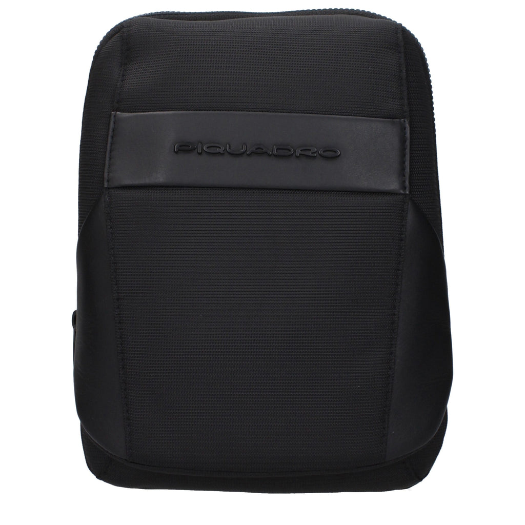 Piquadro Black Fabric Crossbody Bag Piquadro