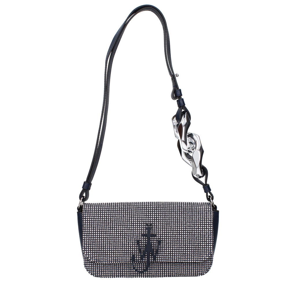 Blue fabric shoulder bag by J.W. Anderson with sleek design and shoulder strap, stylish and versatile accessory.