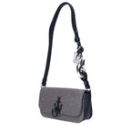 Blue fabric shoulder bag by J.W. Anderson featuring a sleek design and adjustable strap.