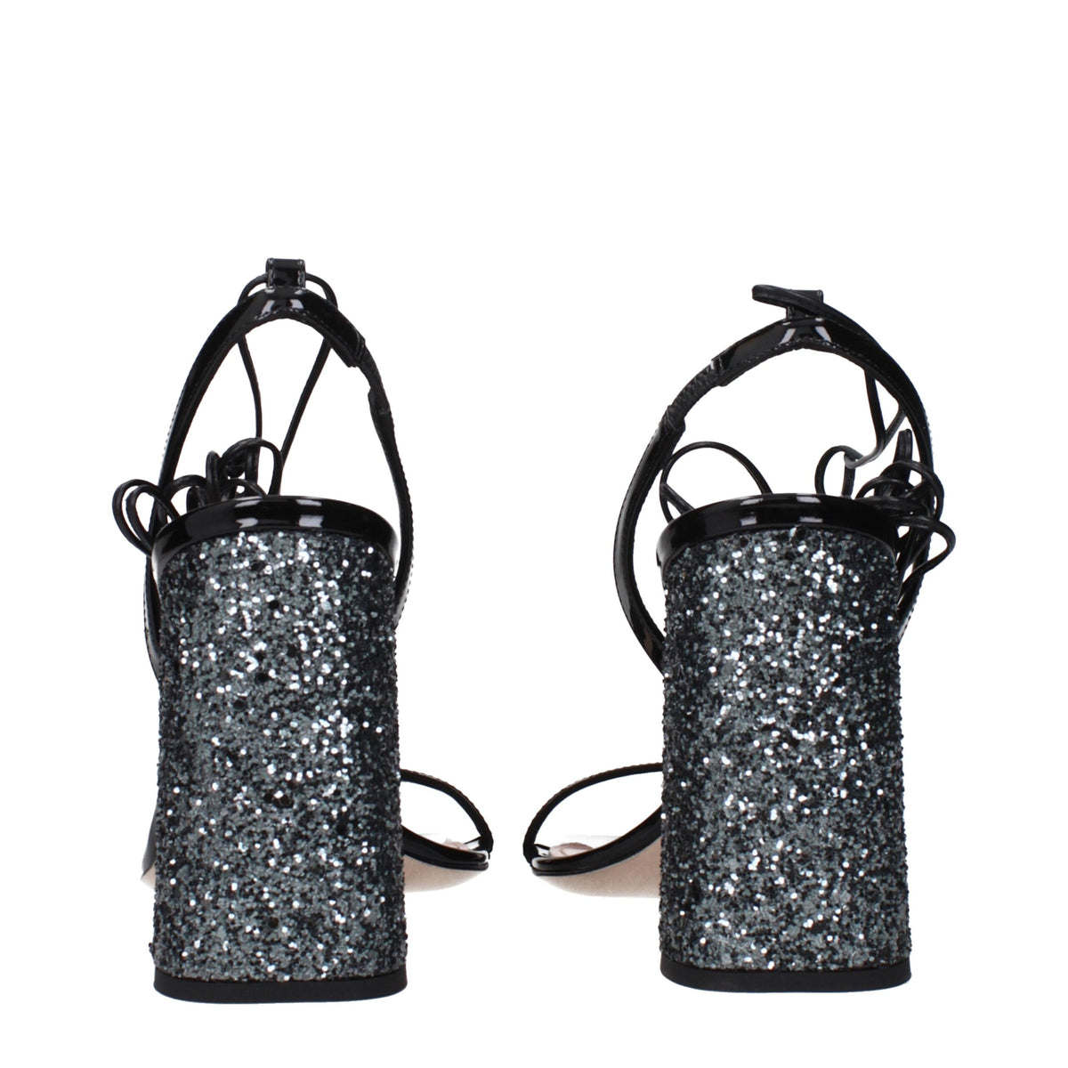 Black leather platform sandals by Miu Miu featuring chunky heels and open toes, stylishly designed for modern fashion.