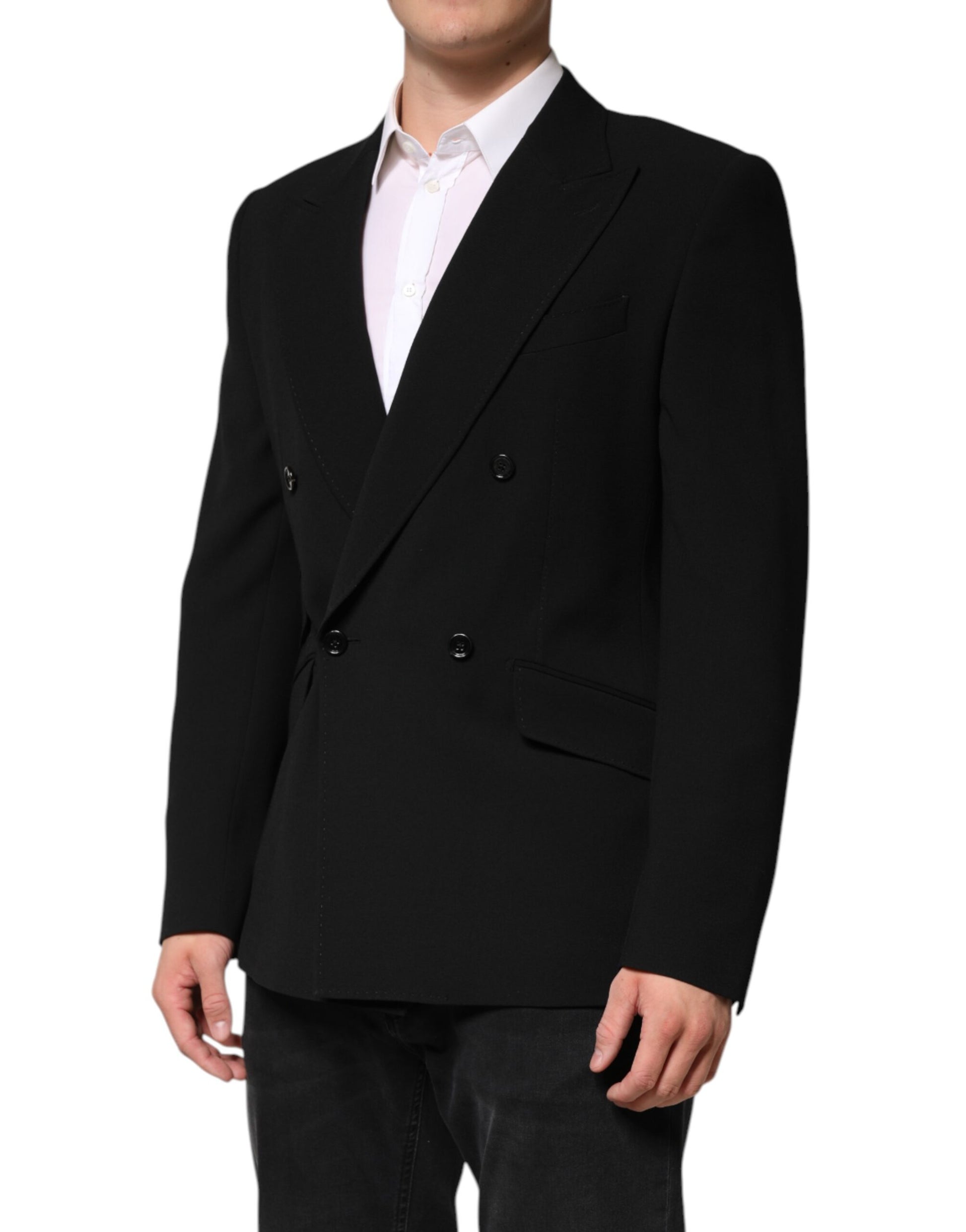 Dolce & Gabbana Black SICILIA Double Breasted Coat Blazer Dolce & Gabbana