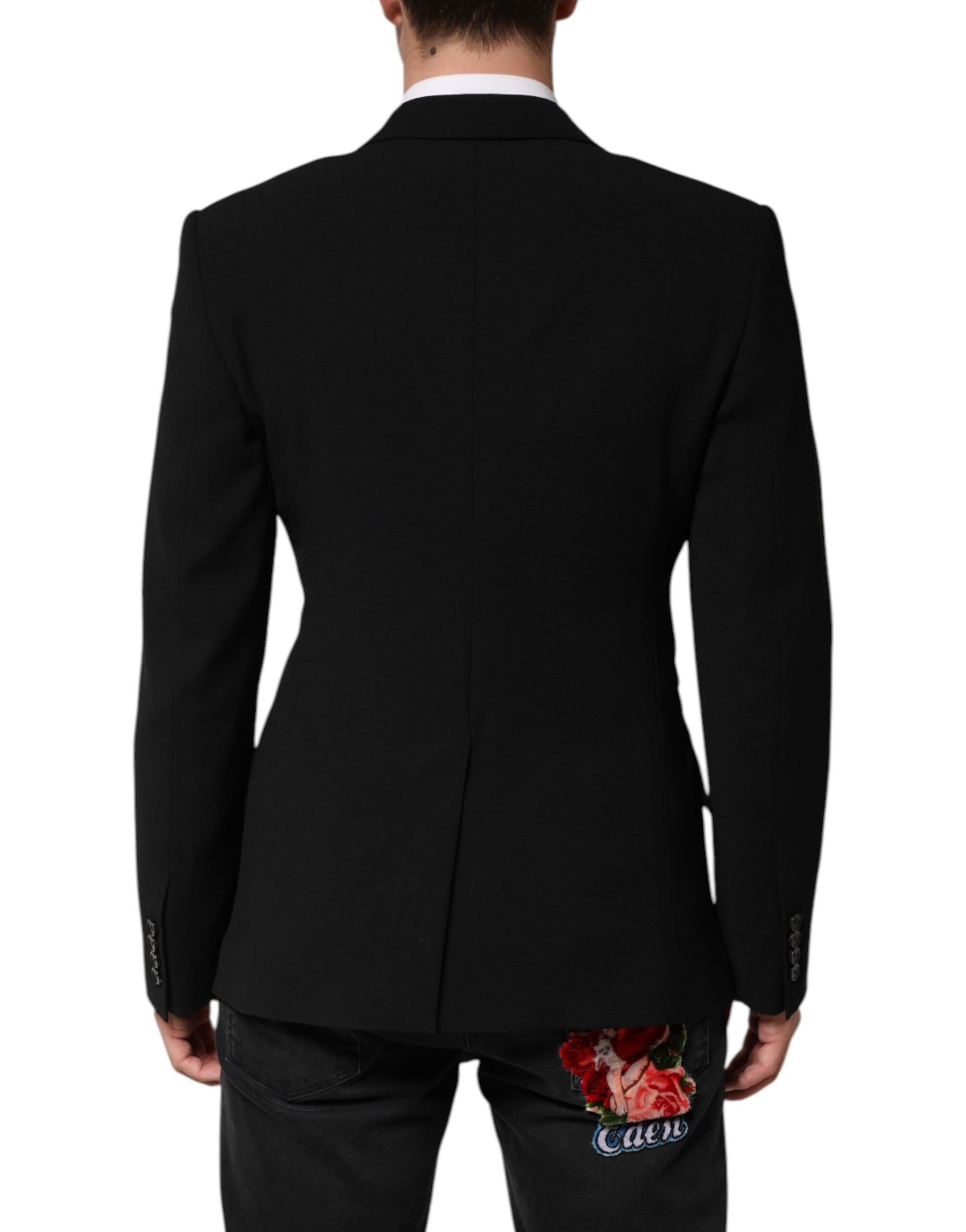 Dolce & Gabbana Black SICILIA Double Breasted Coat Blazer Dolce & Gabbana
