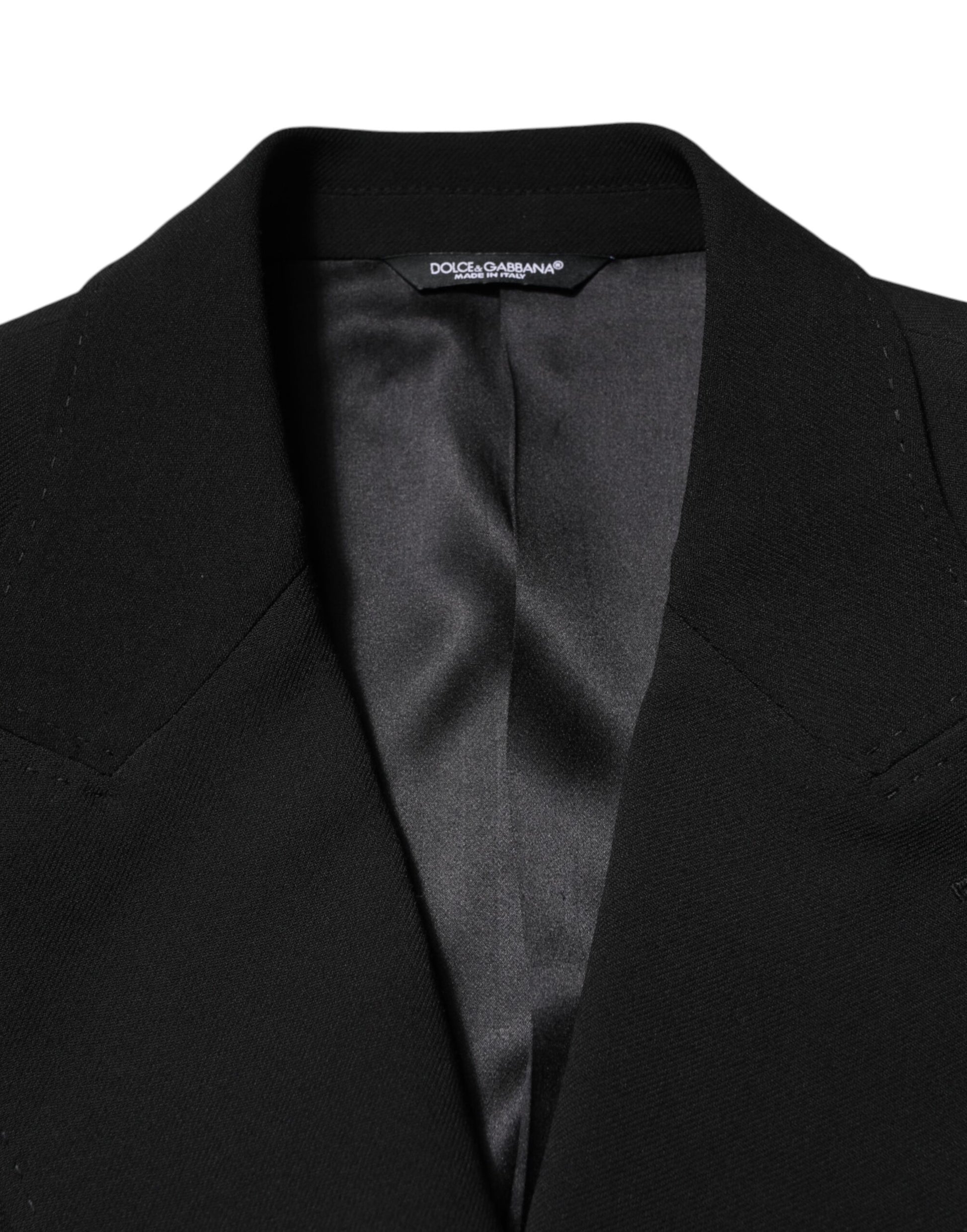Dolce & Gabbana Black SICILIA Double Breasted Coat Blazer Dolce & Gabbana