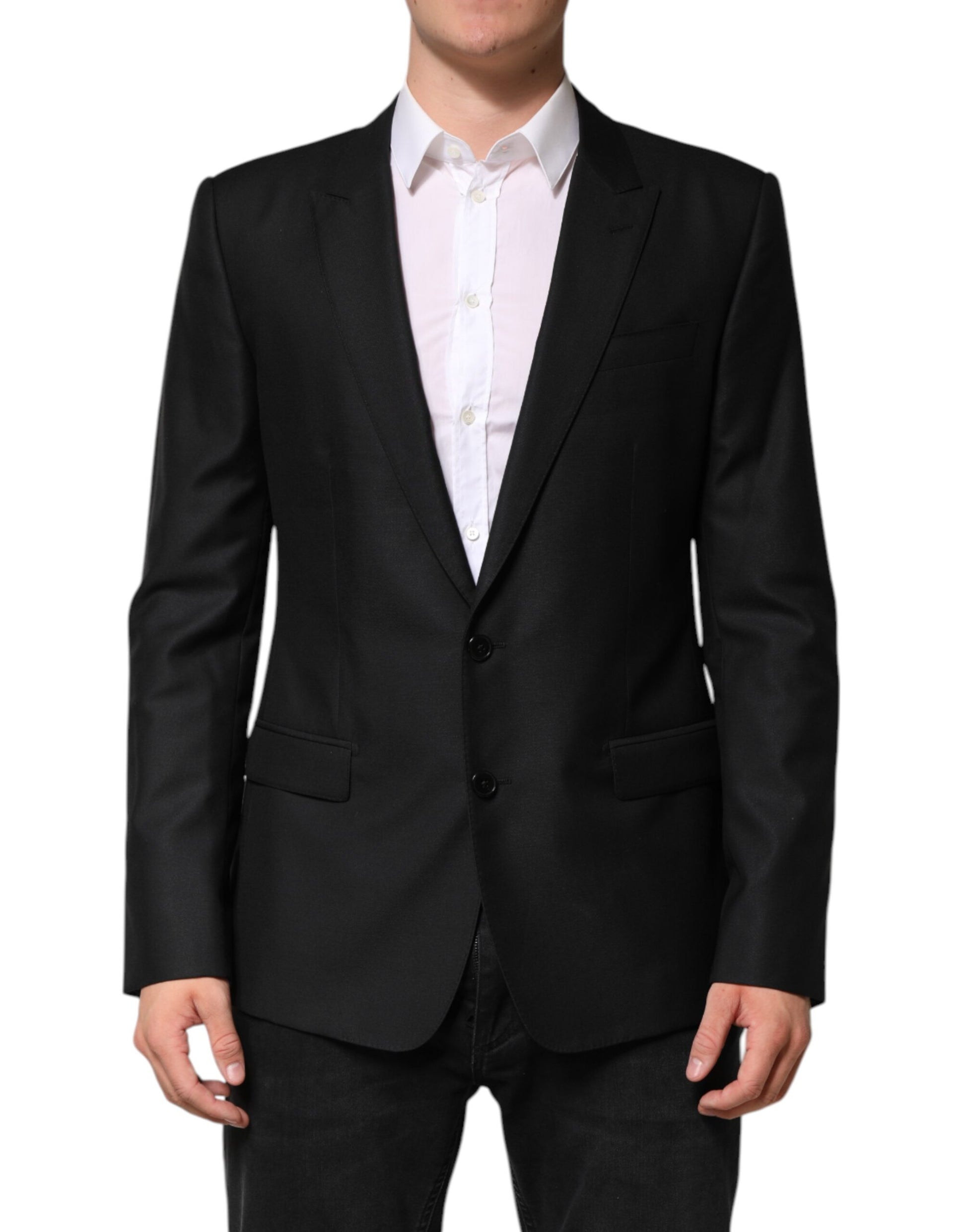 Dolce & Gabbana Black Wool Single Breasted Jacket Blazer Dolce & Gabbana