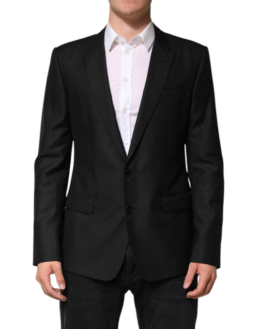 Dolce & Gabbana Black Wool Single Breasted Jacket Blazer Dolce & Gabbana