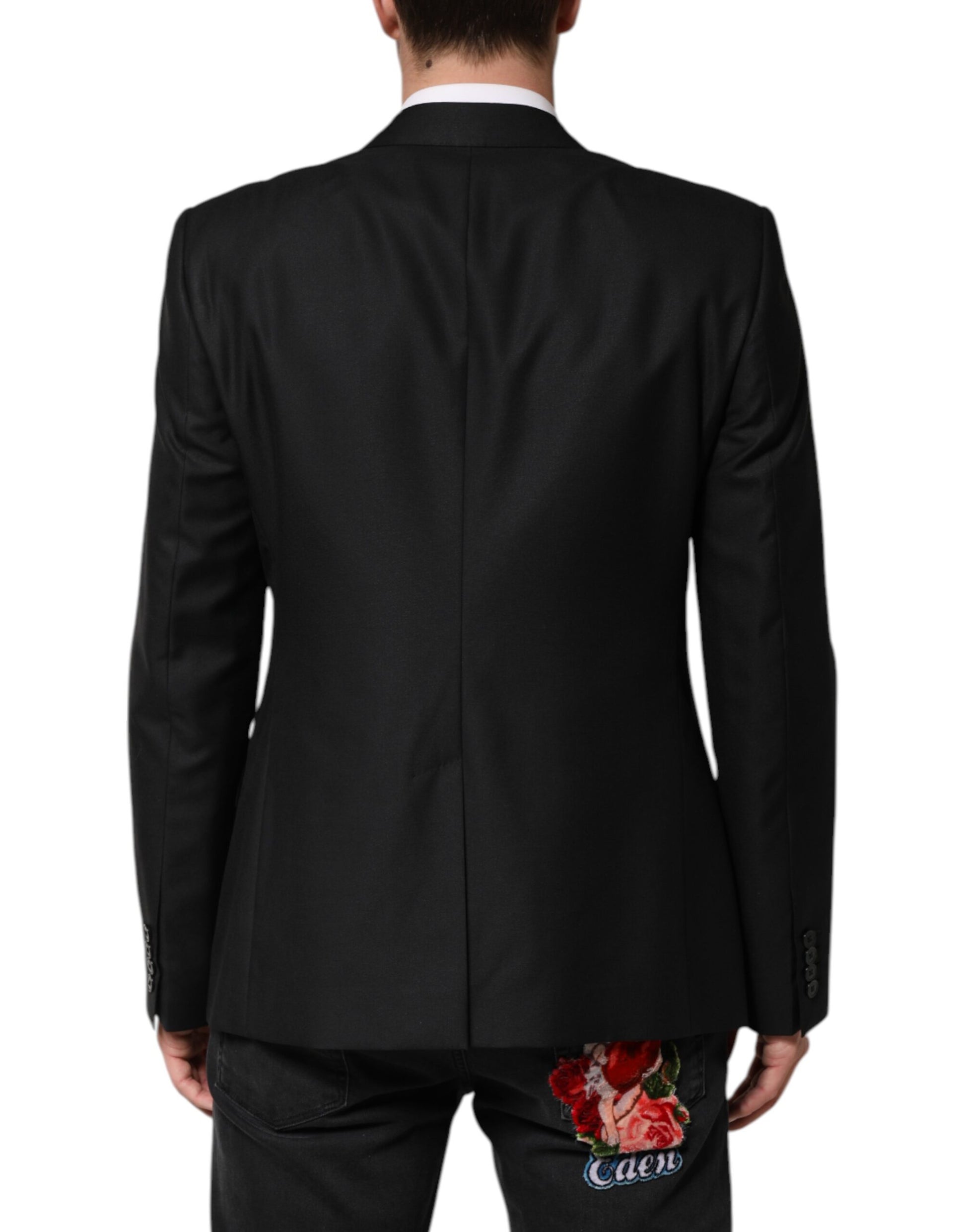 Dolce & Gabbana Black Wool Single Breasted Jacket Blazer Dolce & Gabbana