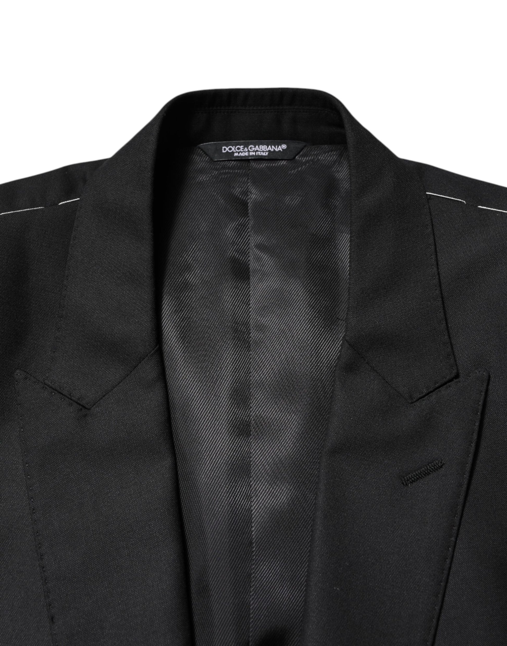 Dolce & Gabbana Black Wool Single Breasted Jacket Blazer Dolce & Gabbana