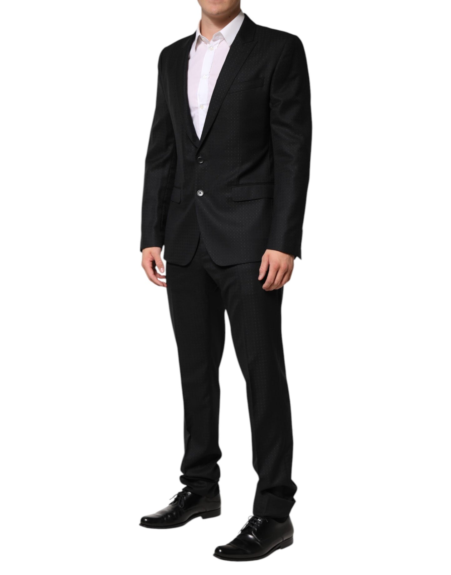 Dolce & Gabbana Black Jacquard Single Breasted 2 Piece Suit Dolce & Gabbana