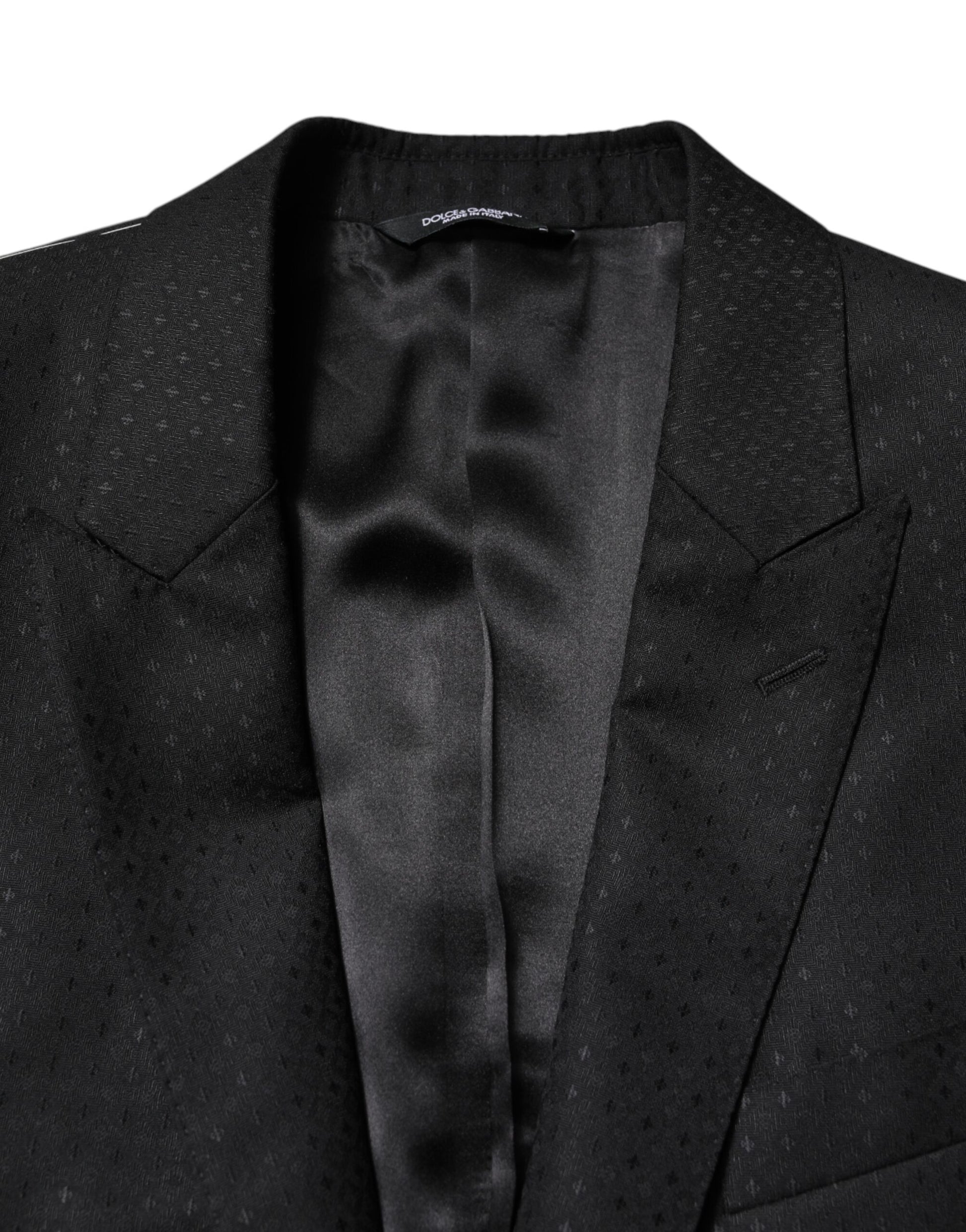 Dolce & Gabbana Black Jacquard Single Breasted 2 Piece Suit Dolce & Gabbana
