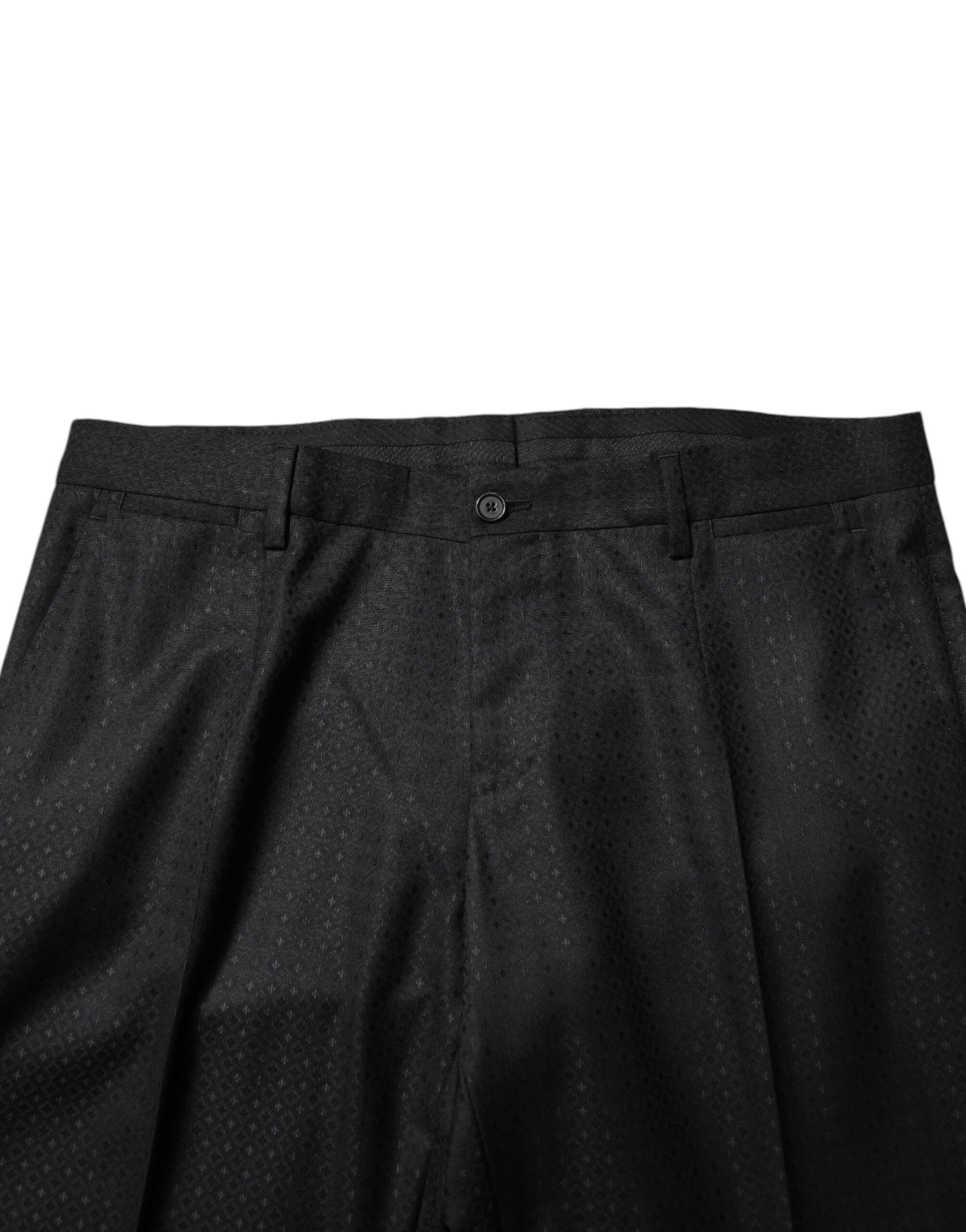 Dolce & Gabbana Black Jacquard Single Breasted 2 Piece Suit Dolce & Gabbana