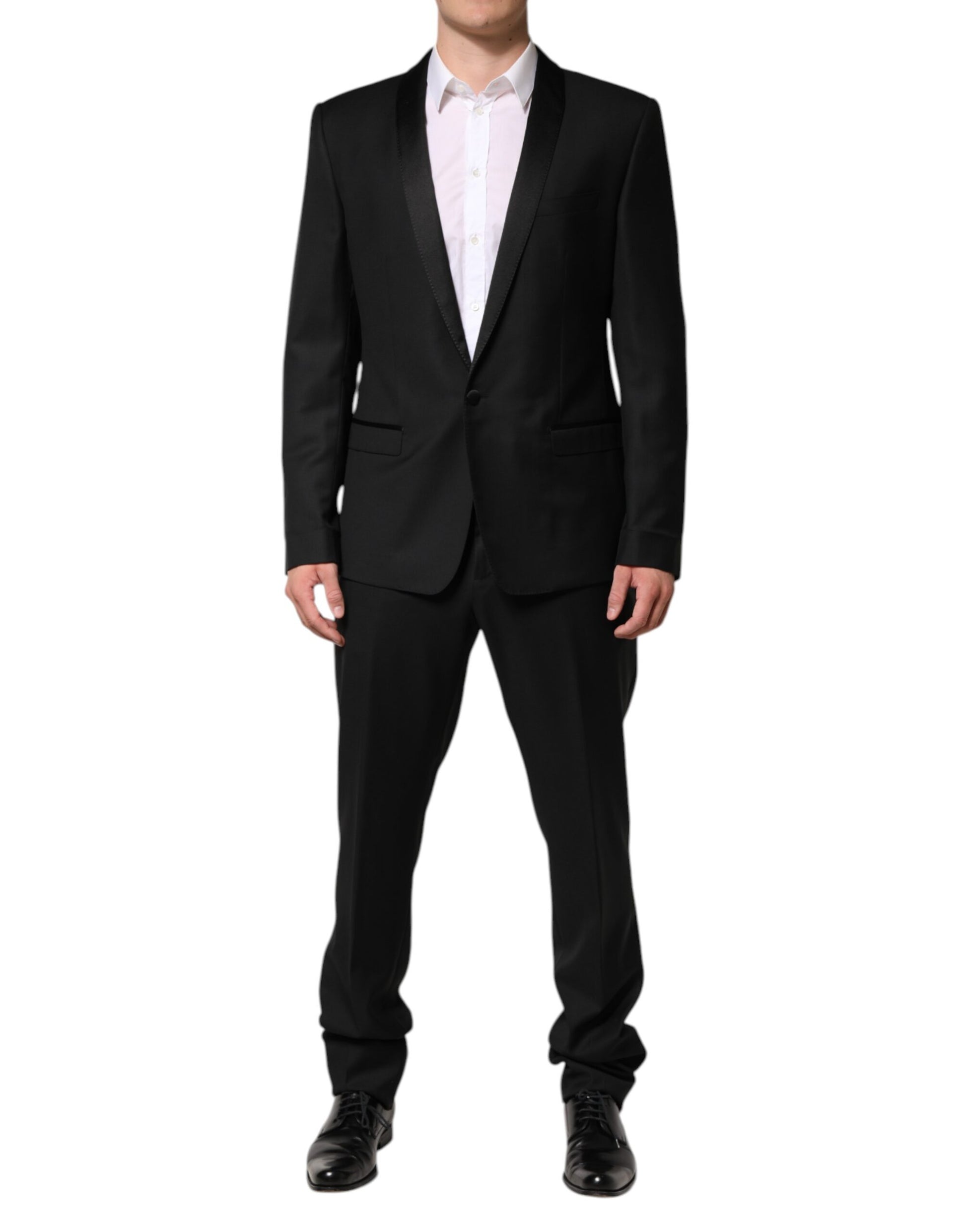 Dolce & Gabbana Black Wool Men Single Breasted 2 Piece Suit Dolce & Gabbana