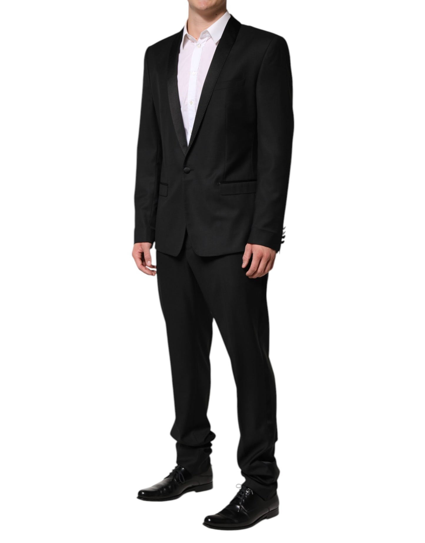 Dolce & Gabbana Black Wool Men Single Breasted 2 Piece Suit Dolce & Gabbana