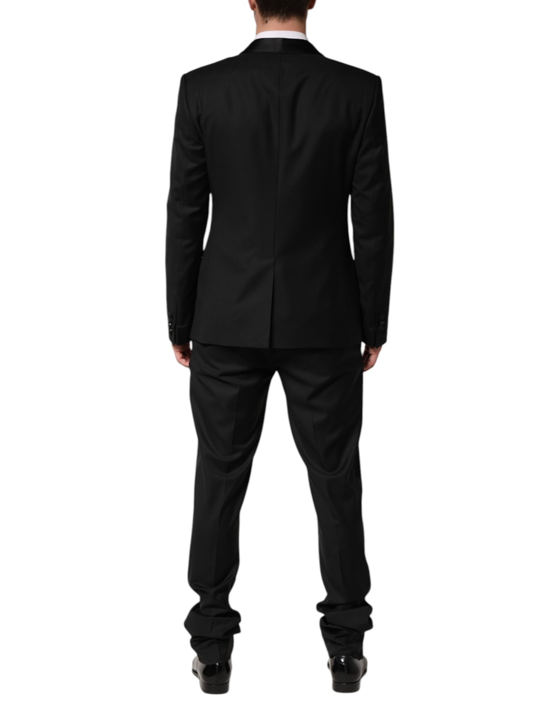 Dolce & Gabbana Black Wool Men Single Breasted 2 Piece Suit Dolce & Gabbana