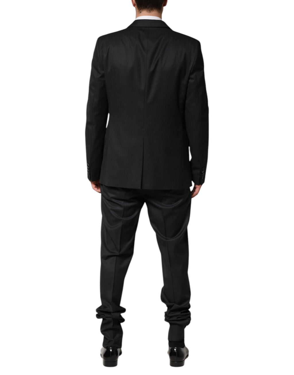 Dolce & Gabbana Dark Gray Wool Single Breasted 2 Piece Suit Dolce & Gabbana