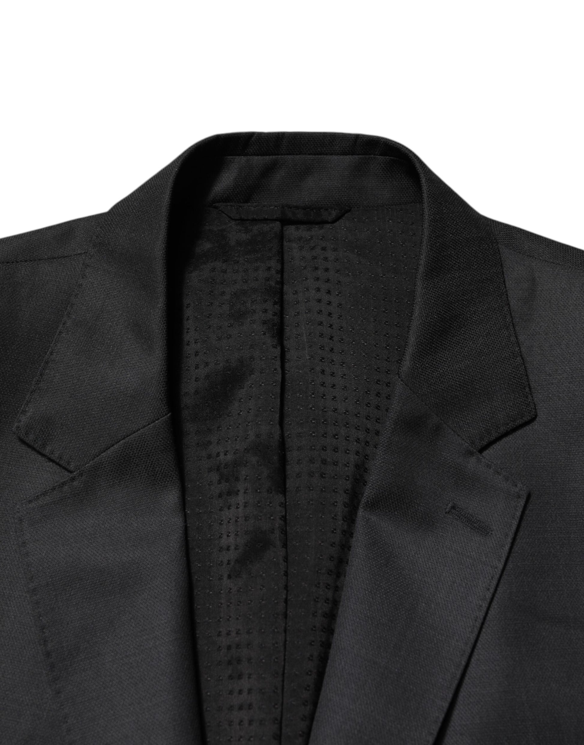 Dolce & Gabbana Dark Gray Wool Single Breasted 2 Piece Suit Dolce & Gabbana