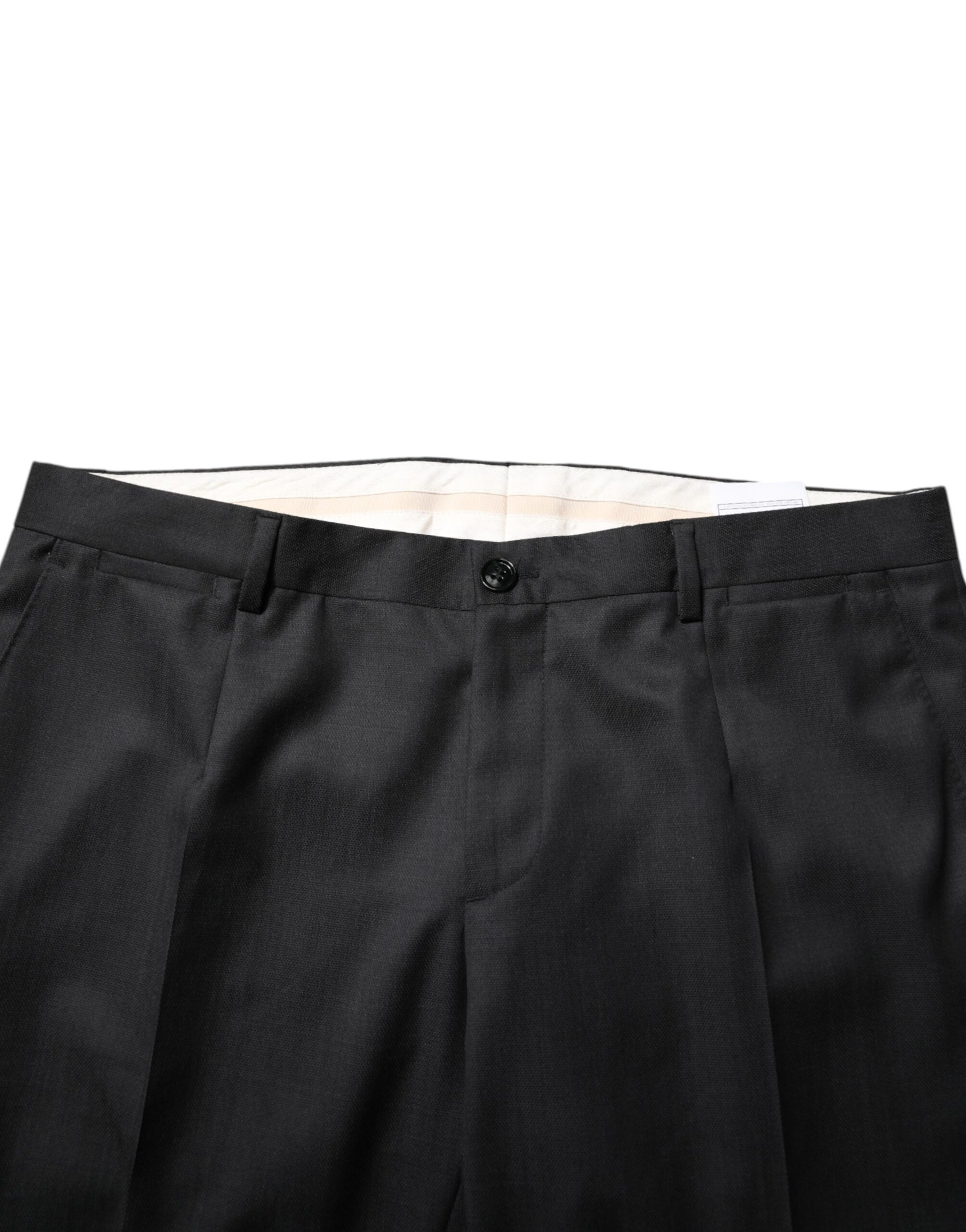 Dolce & Gabbana Dark Gray Wool Single Breasted 2 Piece Suit Dolce & Gabbana