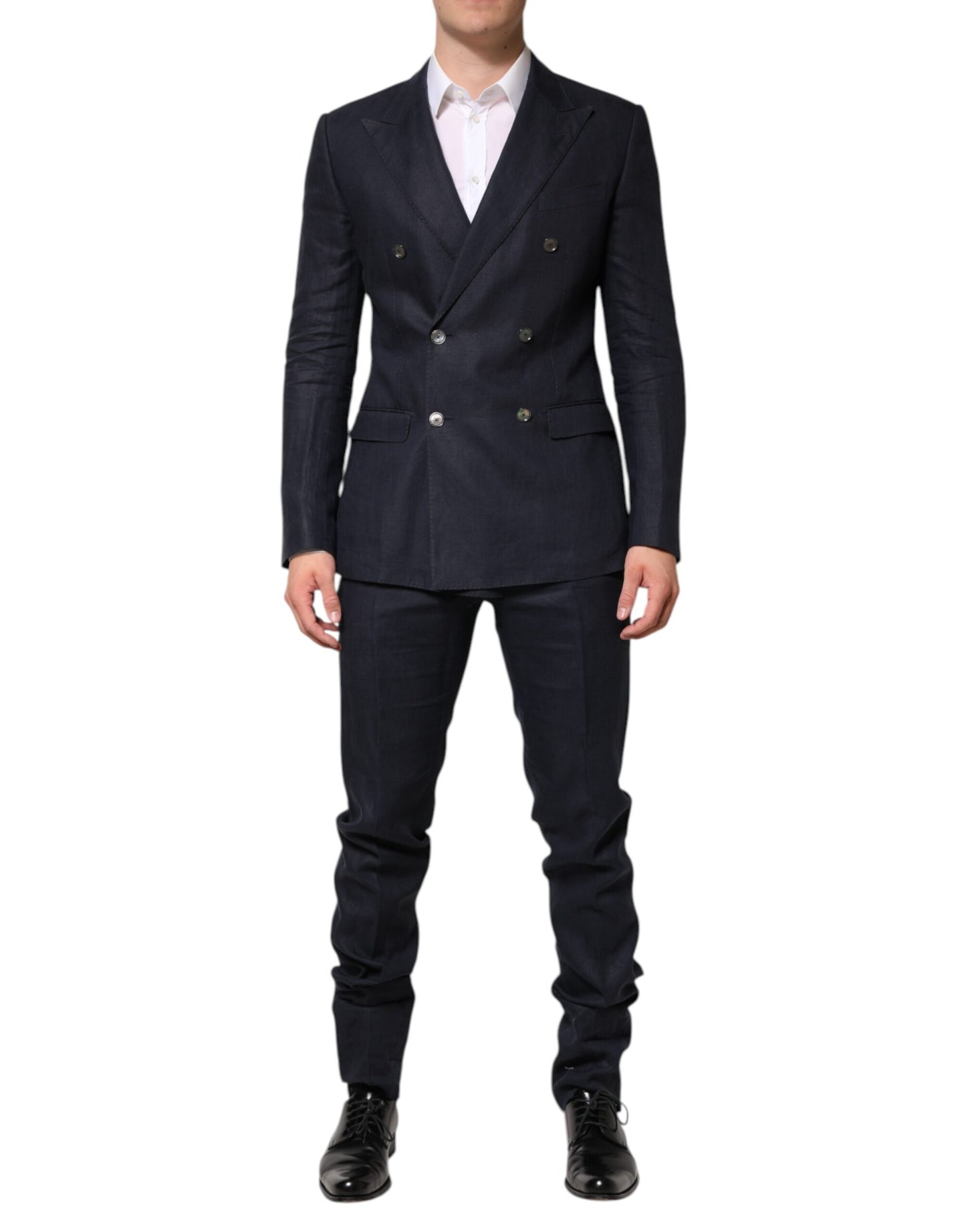 Dolce & Gabbana Dark Blue Double Breasted 2 Piece Suit Dolce & Gabbana